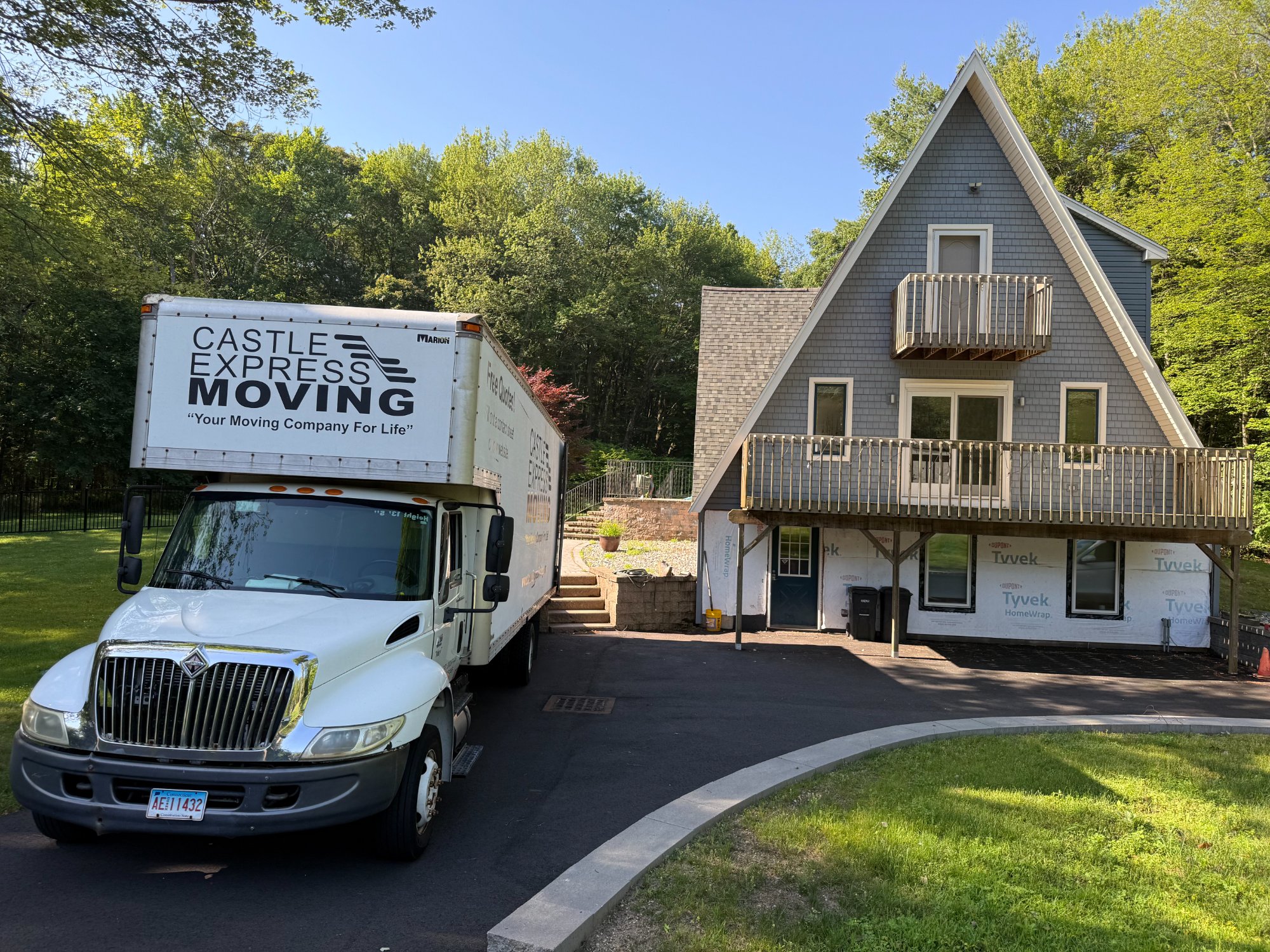 Castle Express truck at A-frame home