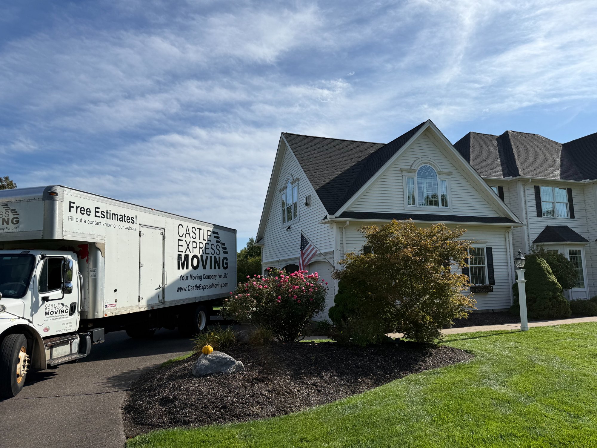 Castle Express truck at residential home